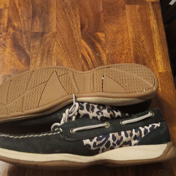 Sperry Top Siders Black & Leopard Print - Picture 3 of 4